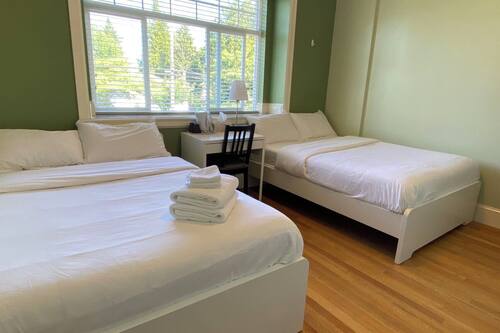 Deluxe Quadruple Room, 2 Queen Beds, Private Bathroom (Room G) | Desk, free WiFi, bed sheets