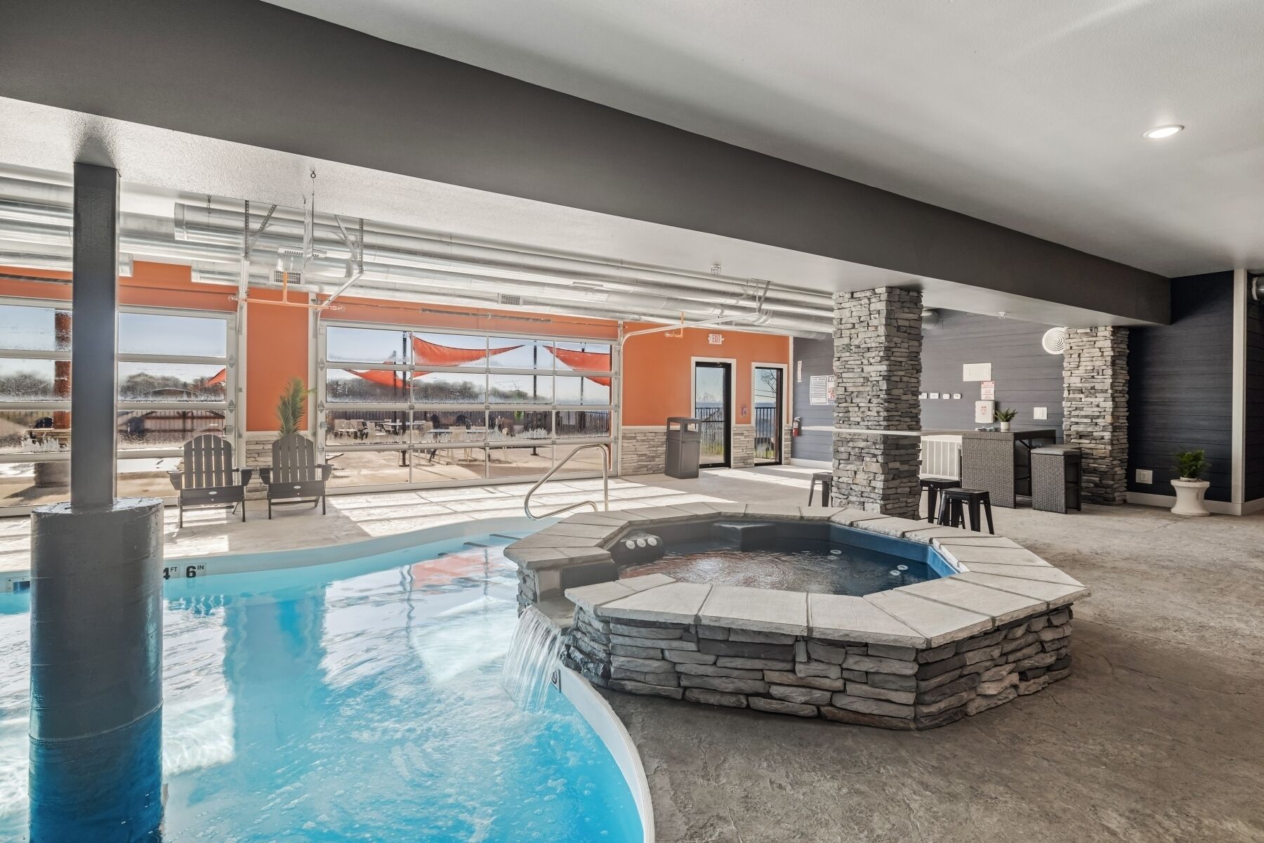 Indoor pool, a heated pool