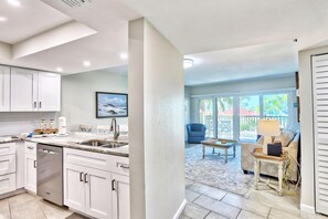 Condo, 1 King Bed with Sofa bed (Land's End 1-203 Pool View) | Living area - Land's End 1-203 Pool View (Treasure Island)