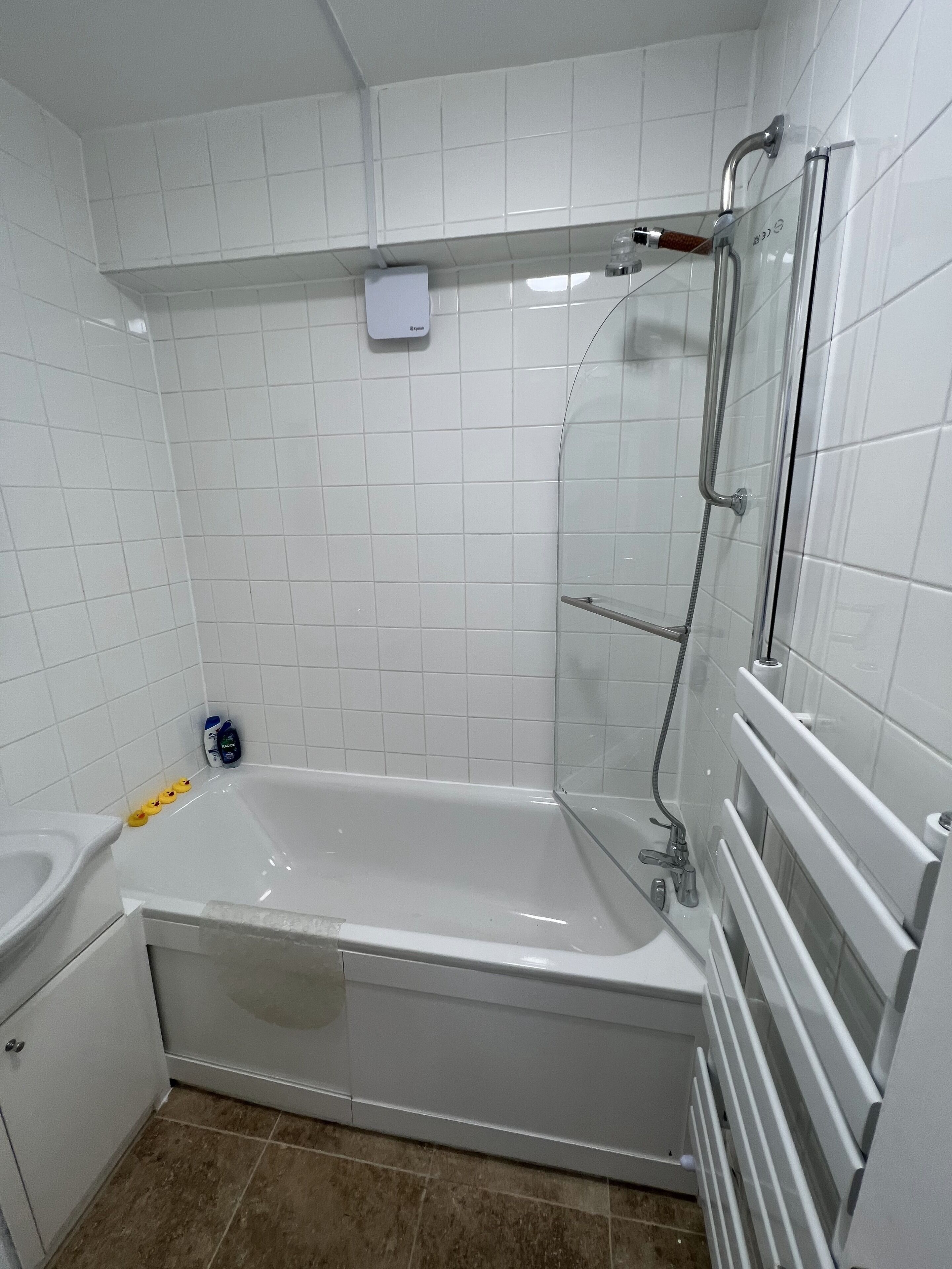 Doccia, asciugacapelli, asciugamani, sapone