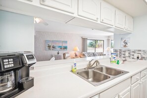 Condo, 1 Queen Bed with Sofa bed (Land's End 1-307 Gulf View) | Private kitchen | Oven, toaster - Land's End 1-307 Gulf View (Treasure Island)