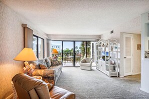 Condo, 1 Queen Bed with Sofa bed (Land's End 1-307 Gulf View) | Living area | TV - Land's End 1-307 Gulf View (Treasure Island)