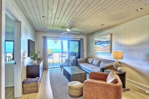 Condo, Multiple Beds (Land's End 11-203 Beach Front - Premi) | Living area | TV - Land's End 11-203 Beach Front - Premier (Treasure Island)