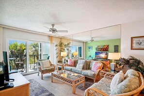 Condo, 1 King Bed (Land's End 11-304 Beach Front) | Living area | TV - Land's End 11-304 Beach Front (Treasure Island)