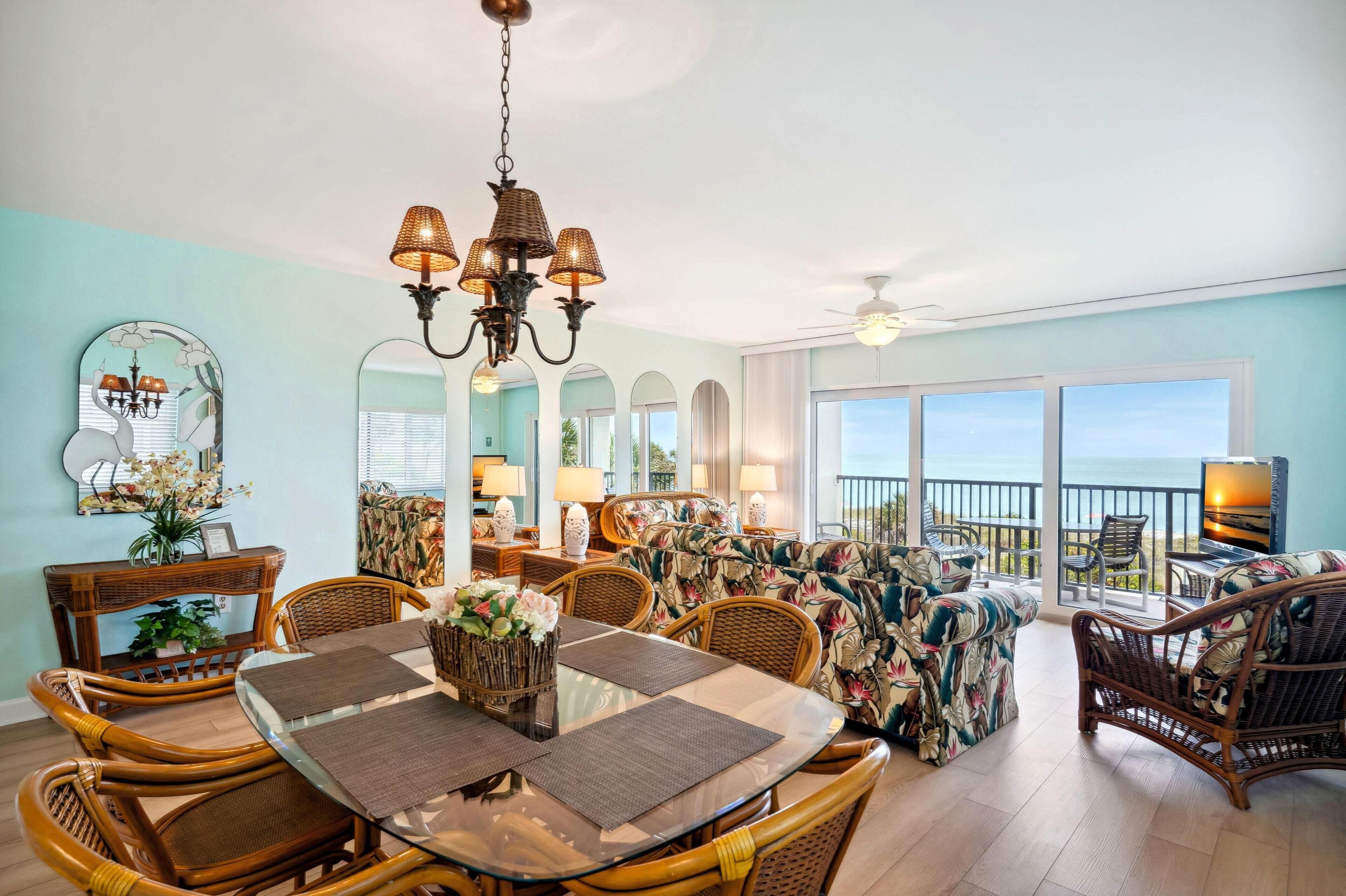 Condo, 1 King Bed with Sofa bed (Land's End 11-307 Beach Front - Premi) | Living area | TV