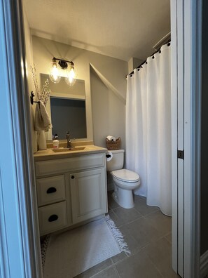 Hair dryer, towels, soap, shampoo - East Bay Hideaway (Traverse City)