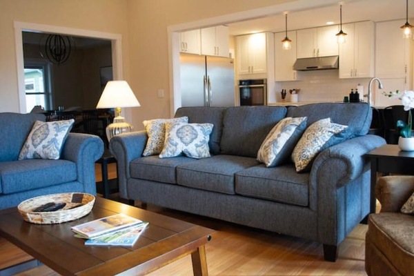 TV connectée, cheminée, écrans d'ordinateur