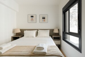 Apartamento, 1 cama de casal e sofá-cama, ar-condicionado, vista para a cidade | 1 quarto, Wi-Fi de cortesia, roupa de cama