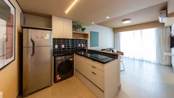 Apartment, 1 Doppelbett und Schlafsofa, Klimaanlage, Stadtblick | Eigene Küche