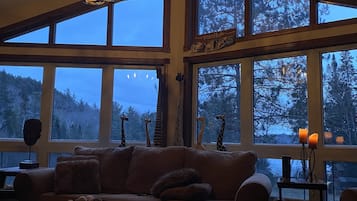 Smart TV, fireplace, DVD player, stereo