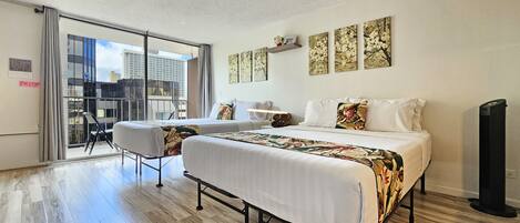 Desk, iron/ironing board, free WiFi, bed sheets