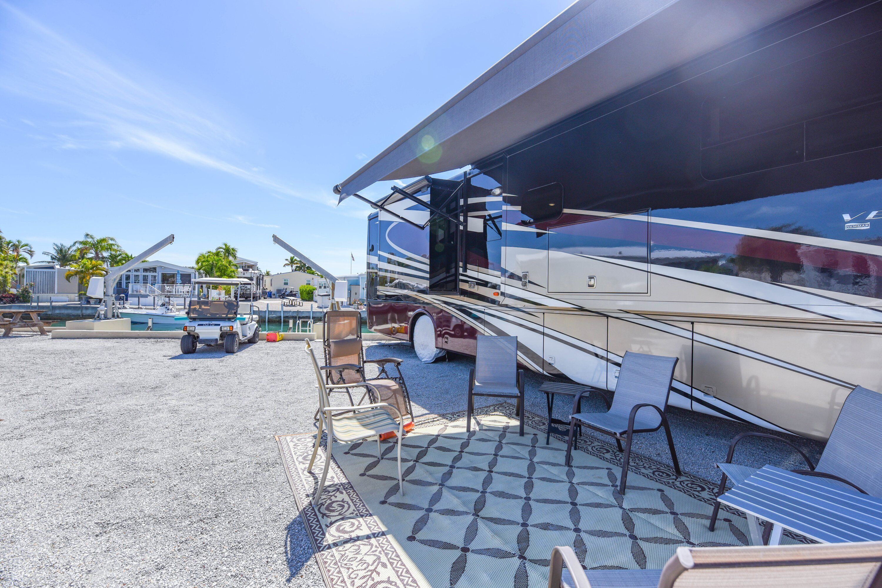 Canal Front RV Lot 447 Venture Out, Oversized RV Lot with 60ft of Dockage!