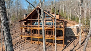 Exterior - Tranquil Escape of Blue Ridge - Mountain Views | Hot Tub | Outdoor Fireplace with TV (Cherry Log)