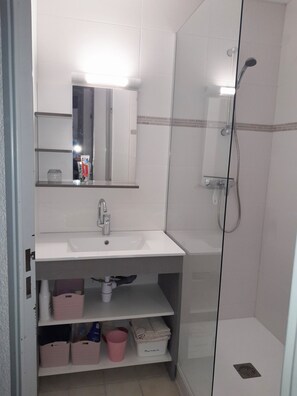 Regadera, amenidades de baño gratuitas, secadora de cabello 
