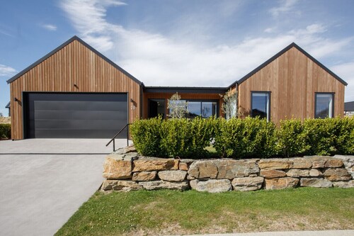 Modern family home with mountain views