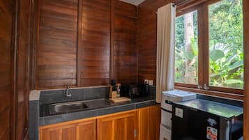 Exclusive Villa, 1 Bedroom, Non Smoking, Poolside | Private kitchen | Full-size fridge, microwave, cookware/dishes/utensils