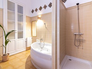 Dusche, Whirlpool, Haartrockner, Handtücher