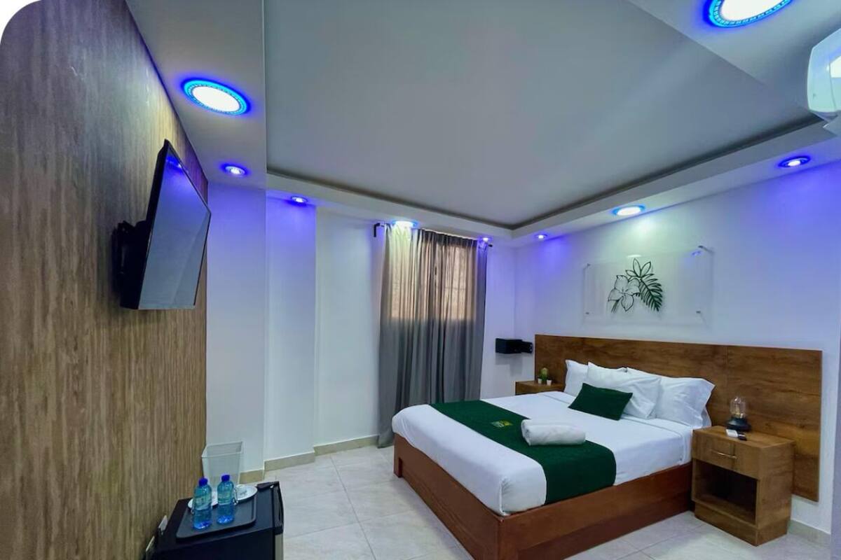 Down duvets, memory-foam beds, in-room safe, blackout curtains
