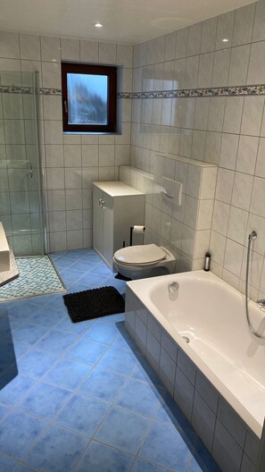 Dusche, Haartrockner, Handtücher