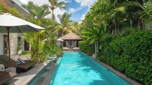Outdoor pool, pool umbrellas, pool loungers - Villa Nikaia by Villa Finder (Seminyak)