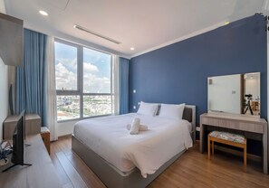 尊荣公寓, 2 间卧室, 双浴室, 城市景观 | 2 多间卧室、埃及棉床单、高档床上用品、羽绒被