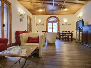 Apartment, 1 Bedroom, Smoking, Patio | Dining room - Grand Hotel Ceresole Reale Bill Apartment (Ceresole Reale)