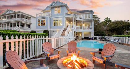 Steps to Beach | Pool, Hot Tub, Fire Pit • 7BR, Sleeps 18 | Cobalt Coast