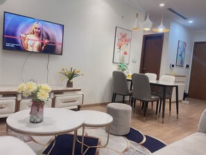 Deluxe Apartment, 2 Bedrooms | Living area | Flat-screen TV - Empire City Apartment Luxury Thu Thiem  (Ho Chi Minh City)
