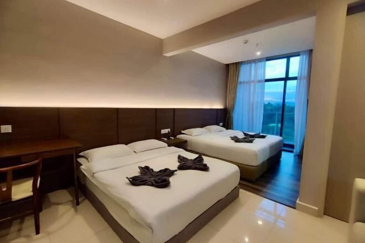 1 bedroom, desk, laptop workspace, iron/ironing board
