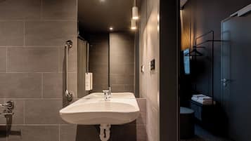 Double Room, Mobility Accessible | Bathroom | Shower, hair dryer, towels, soap