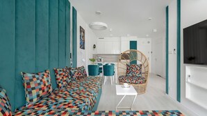 Living area - Stylish Apartment | Parking, Balcony, Close to the Beach (Rogowo)