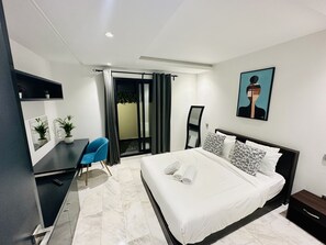 Apartamento urbano | 1 quarto, espaço de trabalho para notebook, cortinas blackout