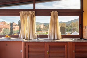 Frigorífico, horno, placa de cocina y utensilios de cocina