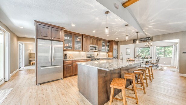 Unclassified image, 1 of 45, button - Alto Retreat w/ Wraparound Deck & Game Room! (Alto)