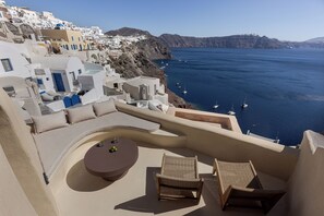 Luxury House, 1 Bedroom, Hot Tub, Ocean View | Terrace/patio - Caldera's Dream Cave House with hot tub (Santorini)