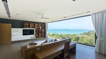 Villa de lujo, 5 habitaciones | Cortinas blackout, tabla de planchar con plancha y wifi gratis