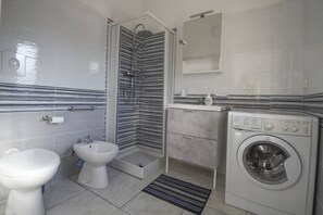 Shower, hair dryer, bidet, soap