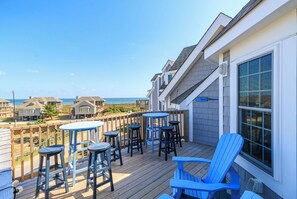 Outdoor dining - Gorgeous ocean views from this stunning, updated coastal condo! (Duck)