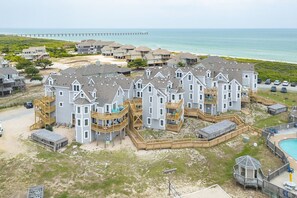 Exterior - Family-friendly condo with ocean and pool views from covered deck! (Duck)
