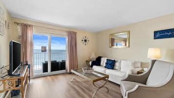 Condo, 2 Bedrooms, Beach View (715A) | Living area | 50-inch Smart TV with digital channels