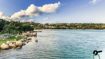 Private beach, sun loungers, beach umbrellas, beach towels