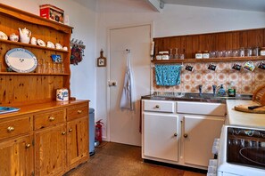 Fridge, microwave, oven, electric kettle