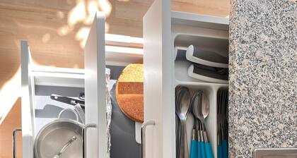 Bright, comfy, industrial looking