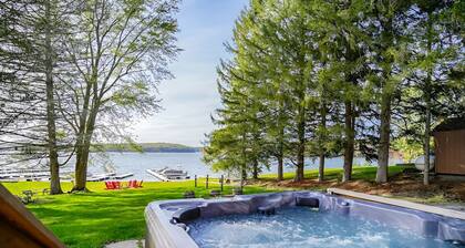 Sunset View: Lakefront Pet-Friendly + Hot Tub + Dock