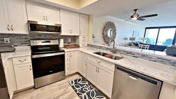 Condo, Multiple Beds, Pool Access (Breakers #54) | Private kitchen | Coffee/tea maker