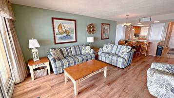 Condo, Multiple Beds, Pool Access (Driftwood Towers 5G) | Living area