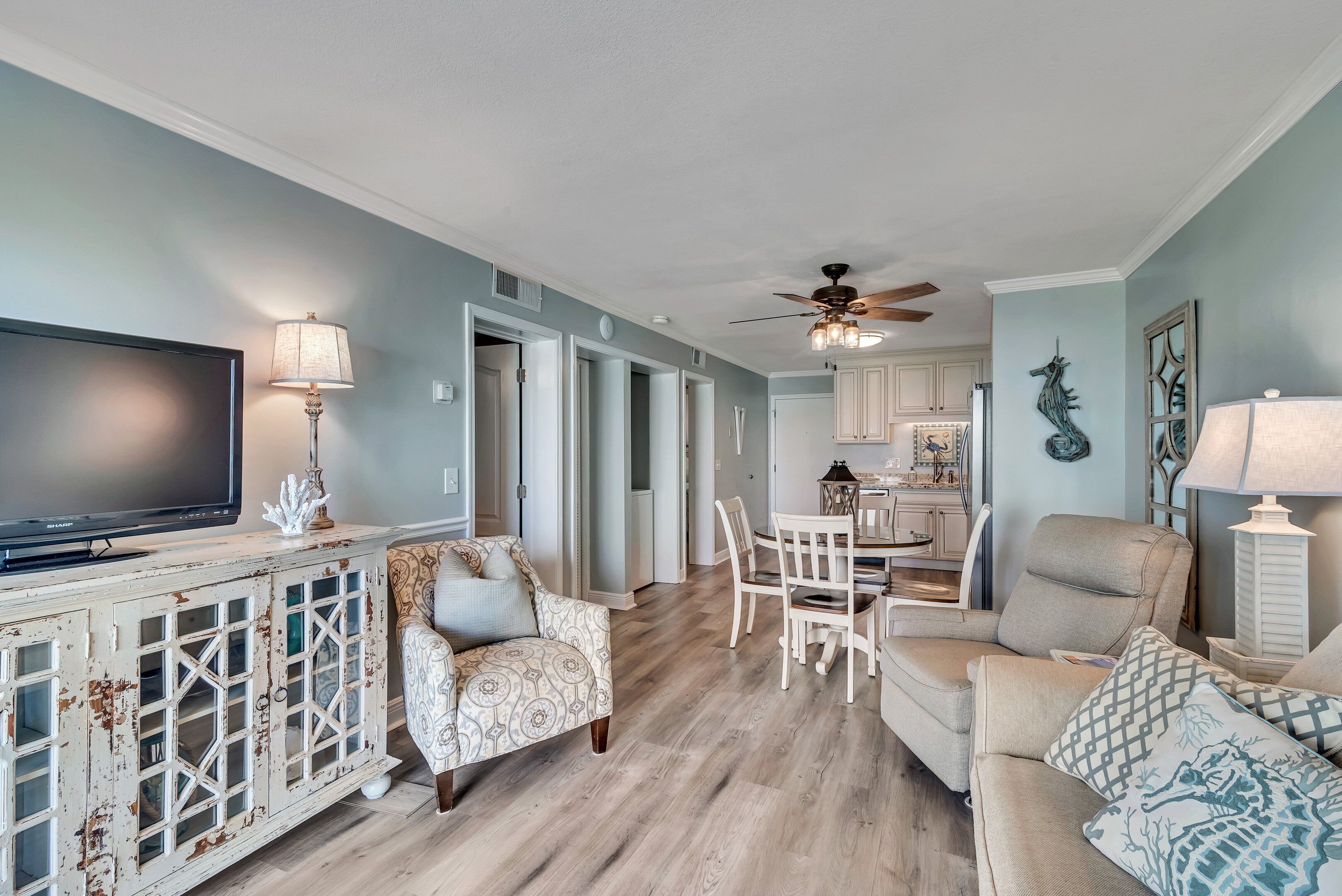 Íbúð - mörg rúm - aðgengi að sundlaug - útsýni yfir garð (Gulf Shores Plantation 3214) | Stofa