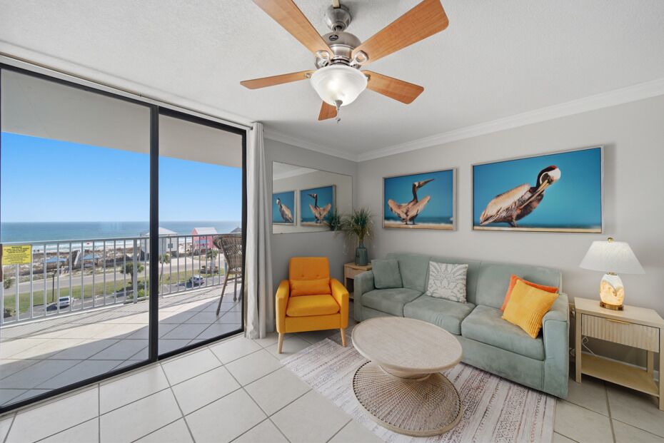 Apartamento, 1 cama de matrimonio con sofá cama, balcón (Gulf Shores Surf & Racquet Club 606A) | Zona de estar