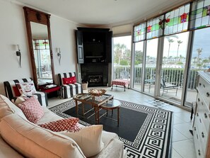 Condo, Multiple Beds, Pool Access, Pool View (The Moorings 107) | Living area