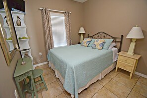 1 bedroom, individually decorated, individually furnished, bed sheets